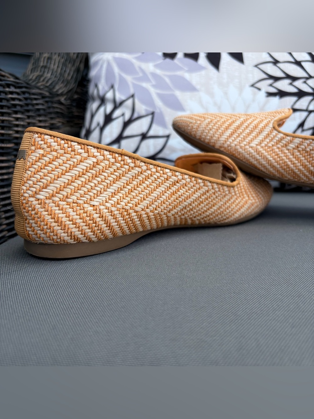 Birdies The Blackbird Loafer in Honey Herringbone Raffa Sz 6 Knot Slip On Flat - Picture 4 of 15